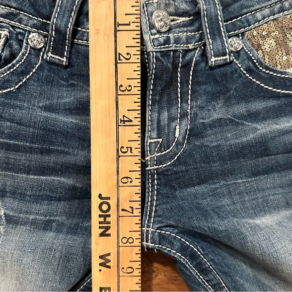 Miss Me Gold Embellished Skinny Style NO:JE8039CKR Size 28 - Picture 10 of 15